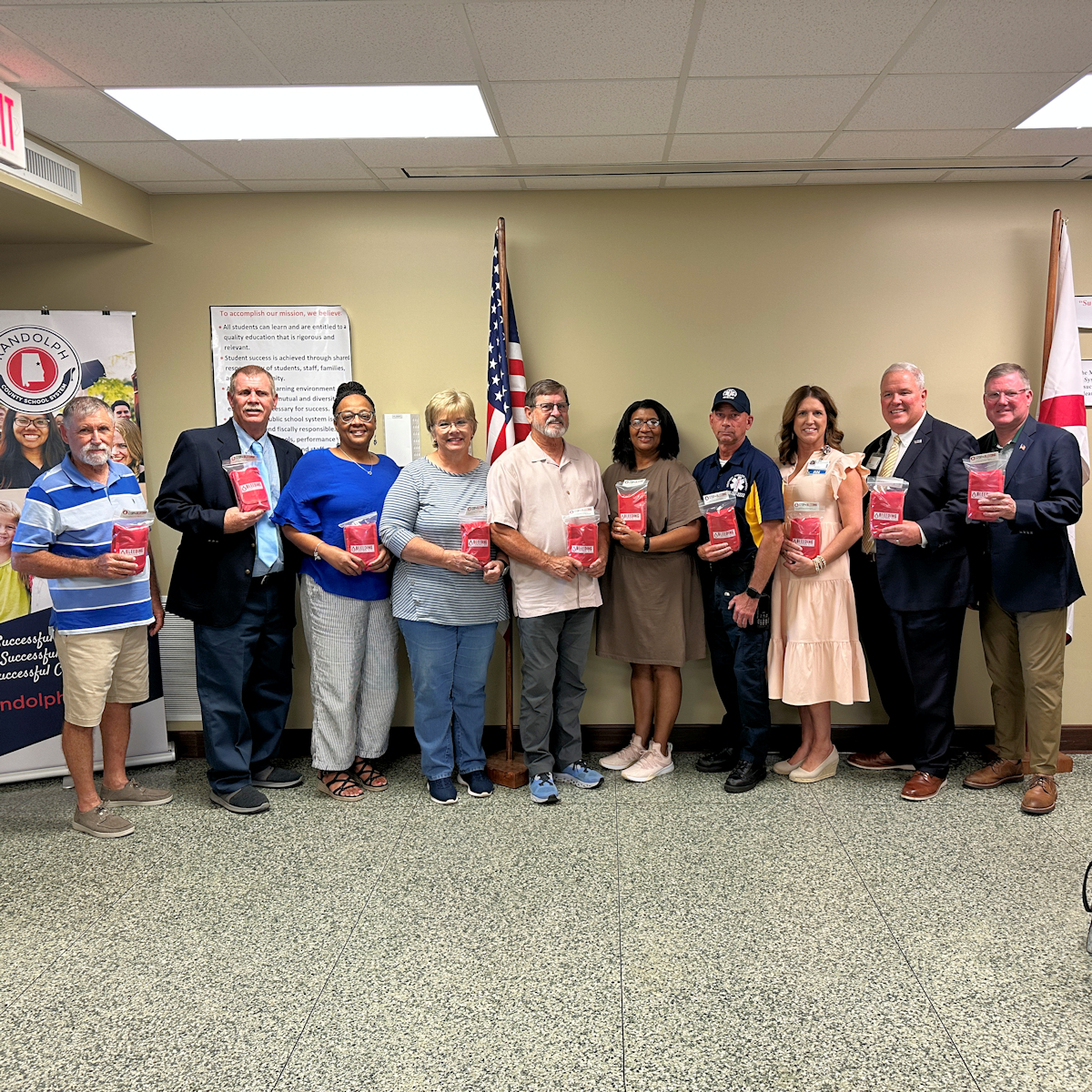 Group photo of STOP THE BLEED donation Group photo of STOP THE BLEED donation